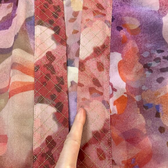 Soft Surroundings Womens Multicolor Kimono Topper Size XL Boho Artsy Watercolor - Picture 5 of 8